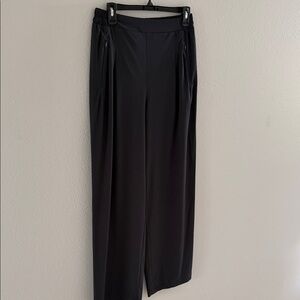 Zella Black Wide-Leg Pull-On Pants with Zip Pockets